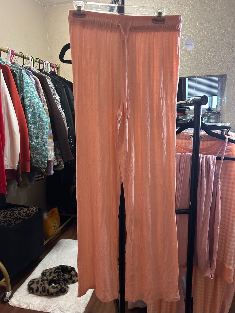 Honeydew USA Peach Wide-Leg Drawstring Lounge Pants